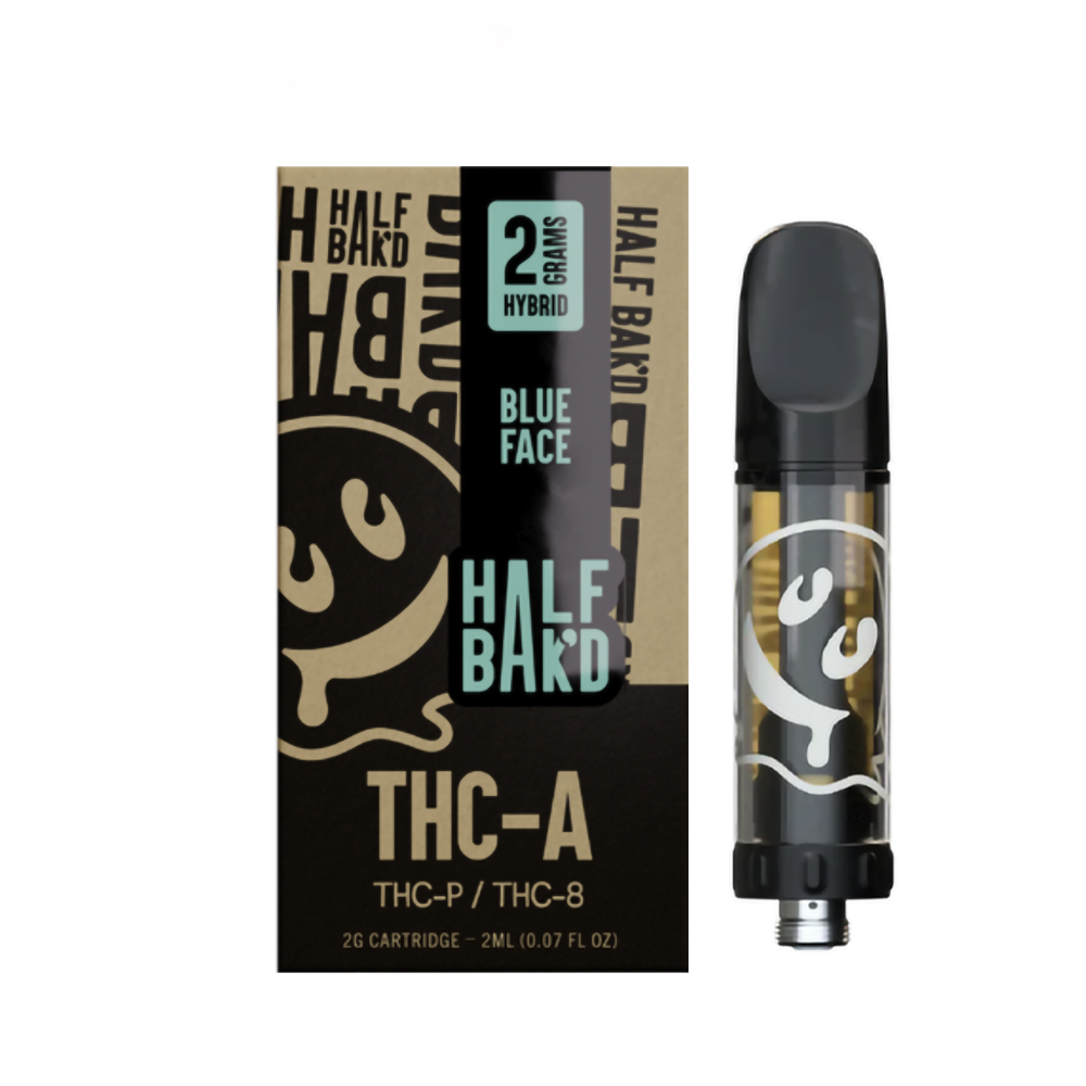 HALF BAK'D LIVE RESIN SAUCE'D THCA/THCP/THC8 2G CARTRIDGE HYBRID - BLUE FACE
