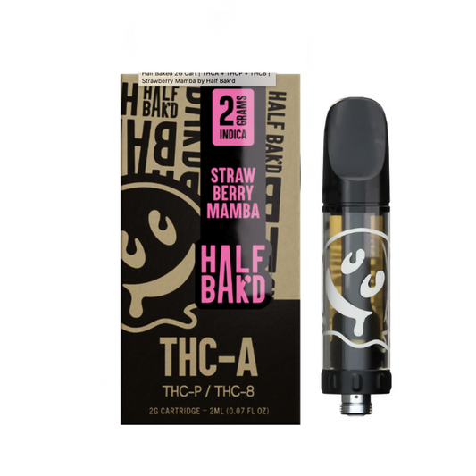 HALF BAK'D LIVE RESIN SAUCE'D THCA/THCP/THC8 2G CARTRIDGE INDICA - STRAW MAMBA
