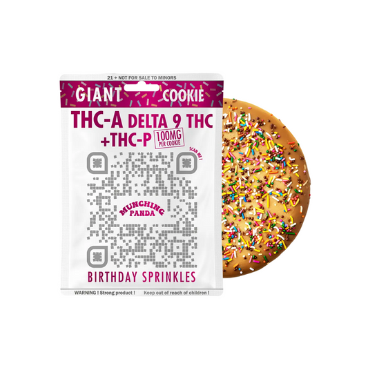 MUNCHING PANDA 100MG THCA/D9THC/THCP COOKIES- BIRTHDAY SPRINKLES