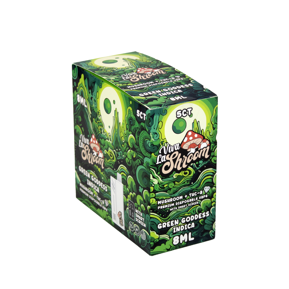 VIVA LA HEMP MUSHROOM/THCA BLEND  DISPOSABLE W/ LED INDICA - GREEN GODDESS