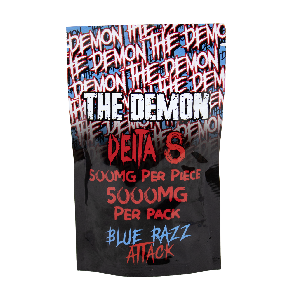THE DEMON 5000MG D8 GUMMIES - BLUE RAZZ ATTACK