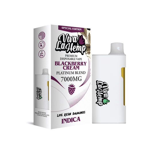 VIVA LA HEMP PLATINUM BLEND 7000MG DISPOSABLE VAPE INDICA - BLACKBERRY CREAM
