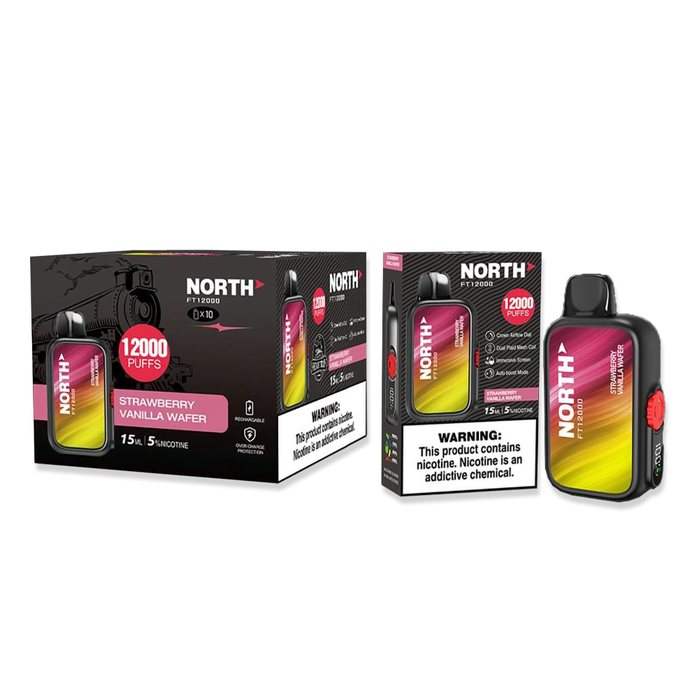 NORTH FT12000 PUFFS 5% NIC DISPOSABLE - STRAW VANILLA WAFER