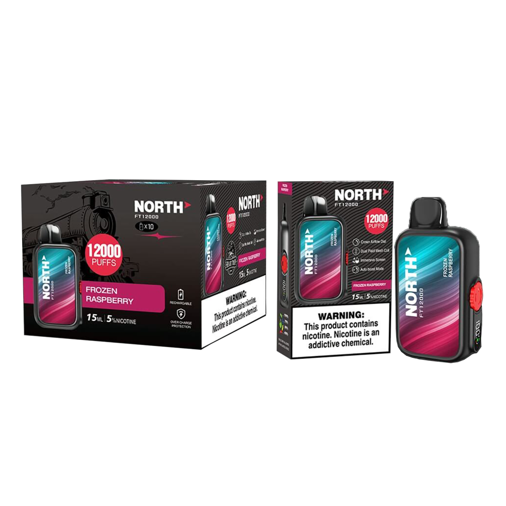 NORTH FT12000 PUFFS 5% NIC DISPOSABLE - FROZEN RASPBERRY
