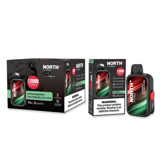 NORTH FT12000 PUFFS 5% NIC DISPOSABLE - STRAW WTRMLN KIWI