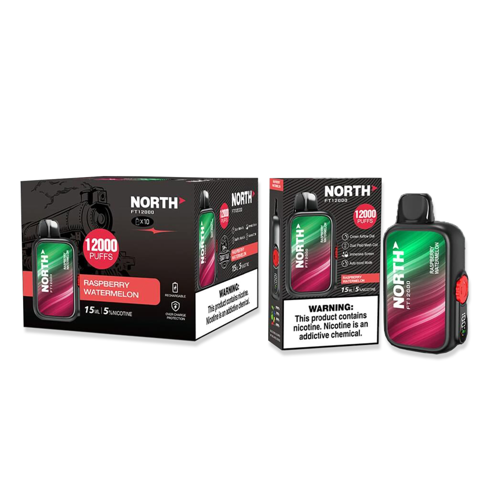NORTH FT12000 PUFFS 5% NIC DISPOSABLE - RASPBERRY WTRMLN
