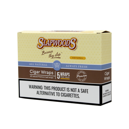 SLAPWOODS 5/PK BLOOD SHOT CIGAR WRAPS - NATURAL