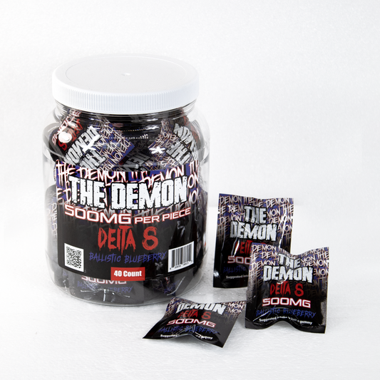 THE DEMON D8 500MG GUMMIES JAR - BALLISTIC BLUEBERRY
