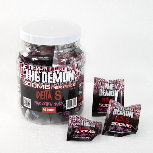 THE DEMON D8 500MG GUMMIES JAR - PINK COTTON CANDY