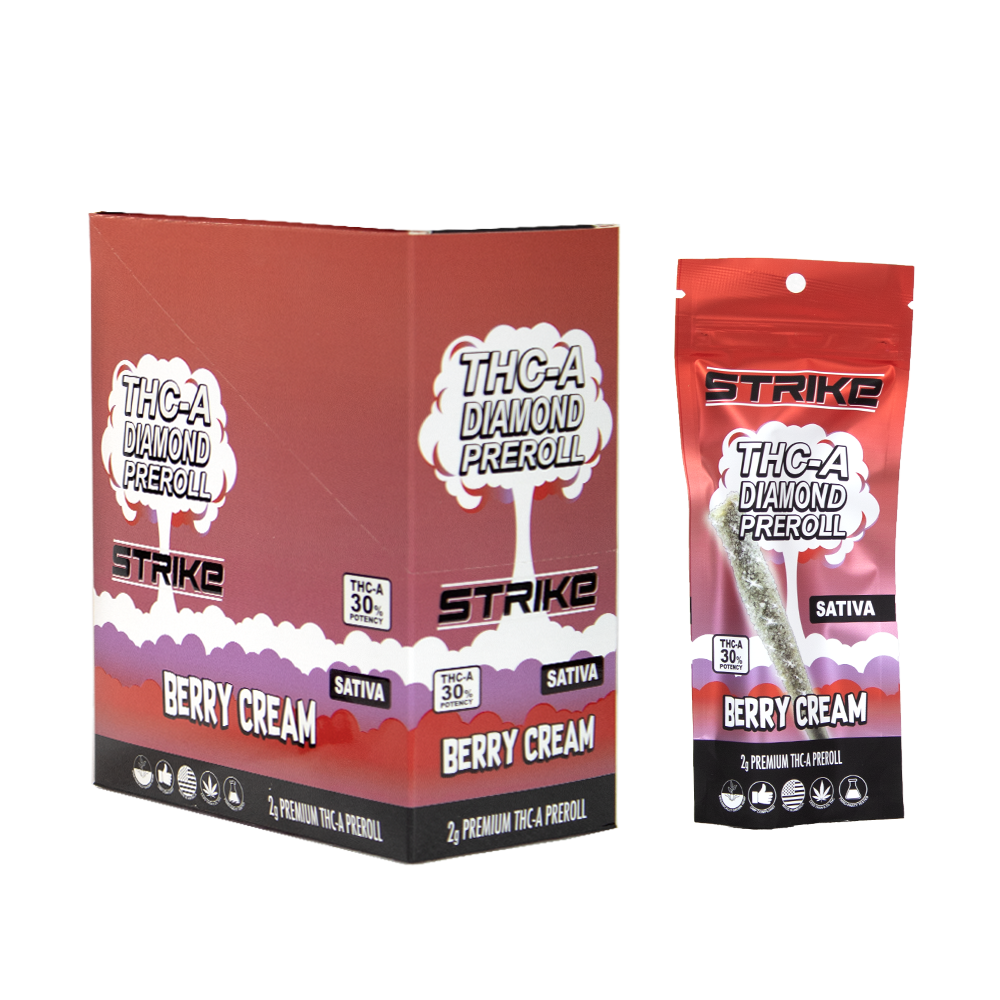 STRIKE DIAMOND 2G PRE ROLL SATIVA - BERRY CREAM