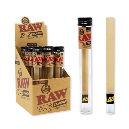 RAW X LUXE GLASS TIP HAND ROLLED KS CANNON CONE