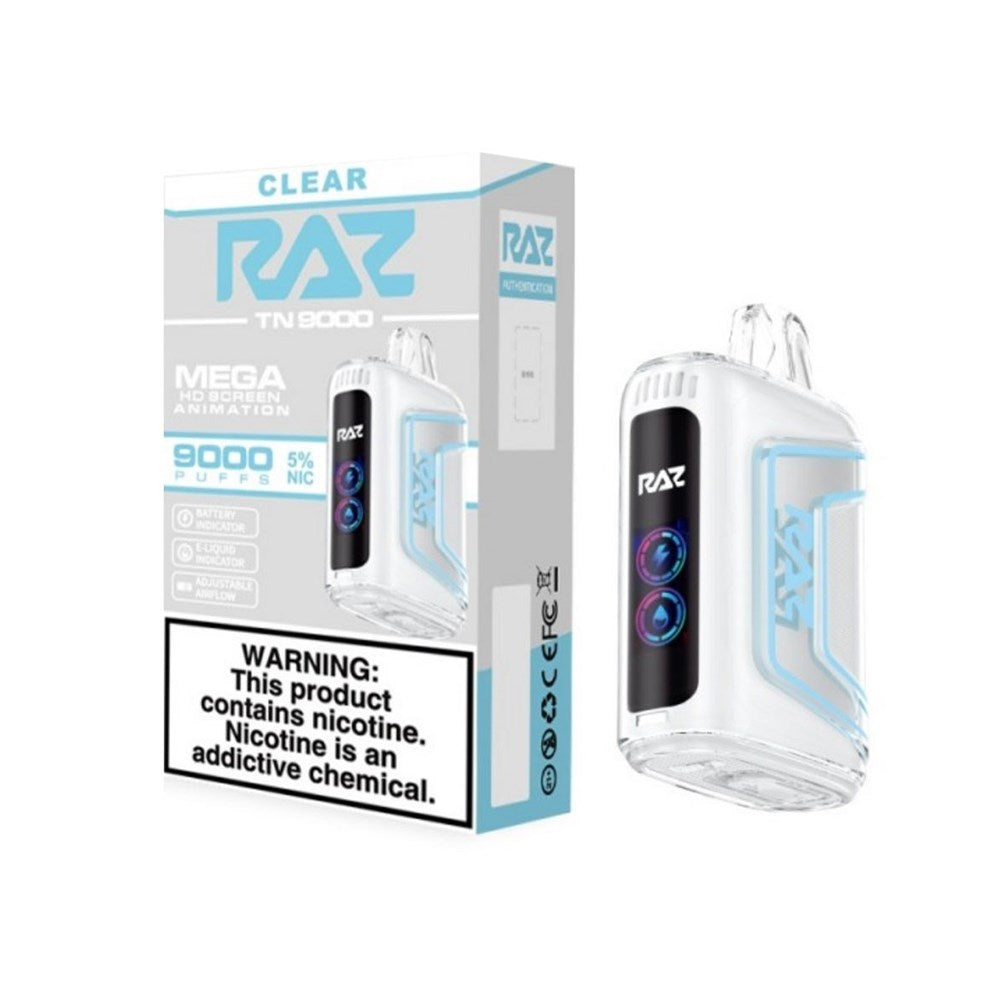 RAZ 5% NIC 9000PUFFS DISPOSABLE - CLEAR – Ben Exotics