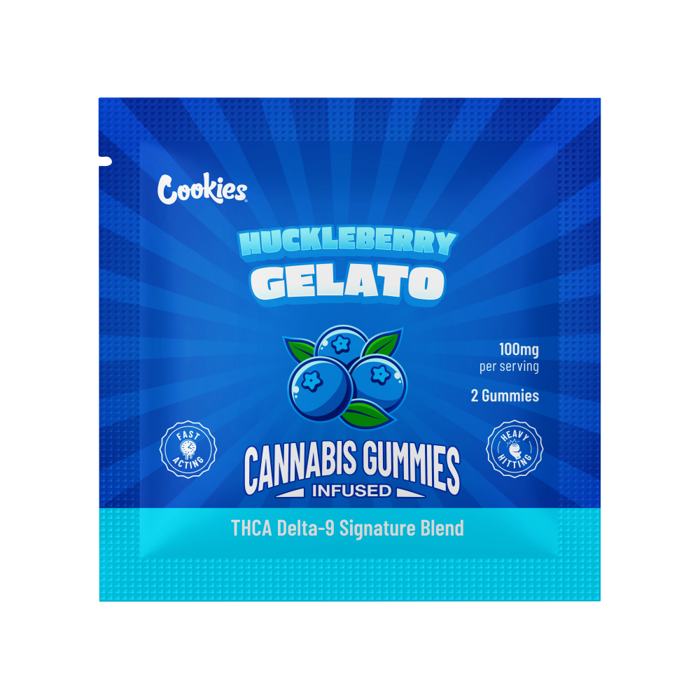 COOKIES THCA/D9  SIGNATURE BLEND 2CT 100MG GUMMIES - HUCKLEBERRY GELATO