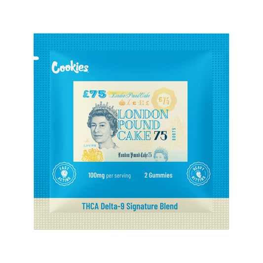 COOKIES THCA/D9  SIGNATURE BLEND 2CT 100MG GUMMIES - LONDON POUND CAKE