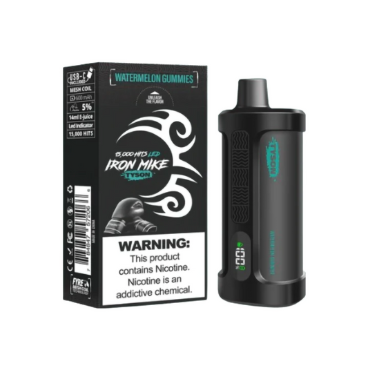 TYSON IRON MIKE 5%NIC 15000PUFFS  DISPOSABLE - WATERMELON GUMMIES