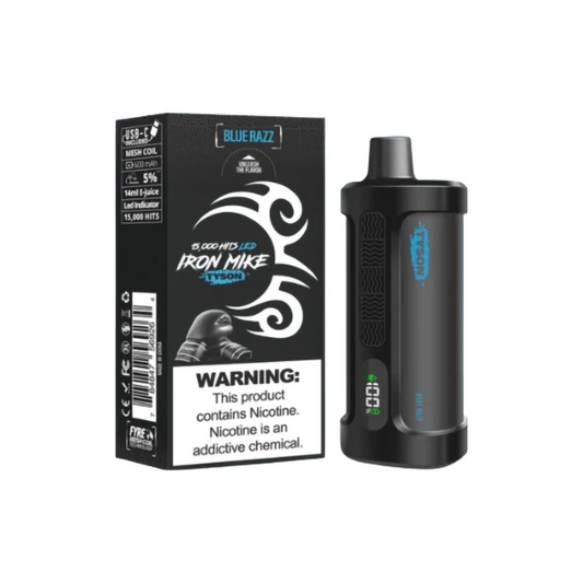 TYSON IRON MIKE 5%NIC 15000PUFFS  DISPOSABLE - BLUE RAZZ