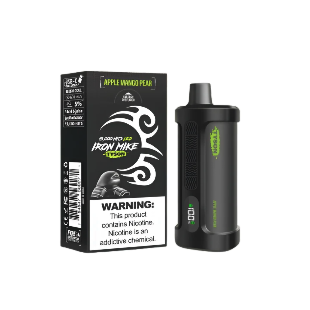 TYSON IRON MIKE 5%NIC 15000PUFFS  DISPOSABLE - APPLE MANGO PEAR