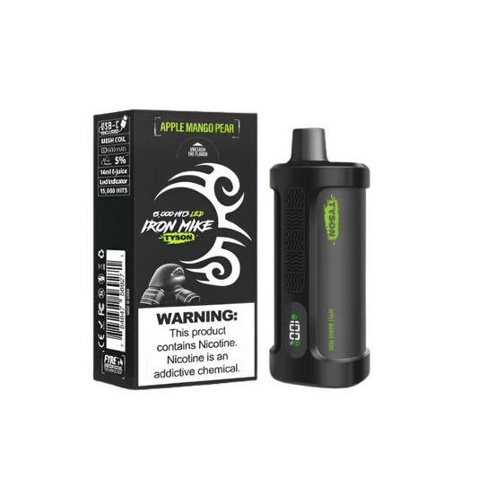 TYSON IRON MIKE 5%NIC 15000PUFFS  DISPOSABLE - APPLE MANGO PEAR
