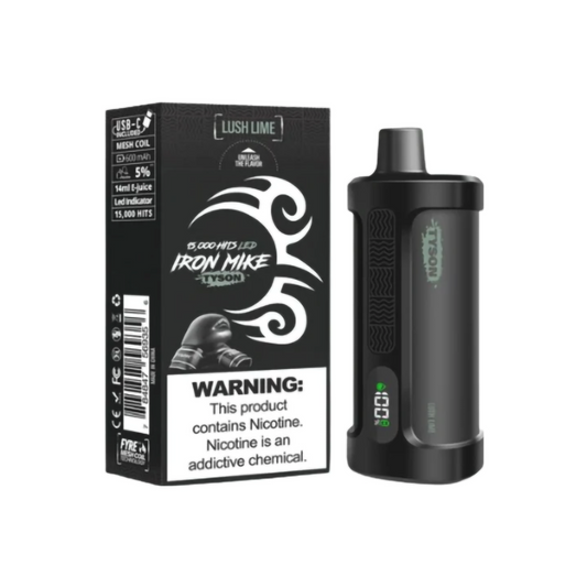 TYSON IRON MIKE 5%NIC 15000PUFFS  DISPOSABLE - LUSH LIME