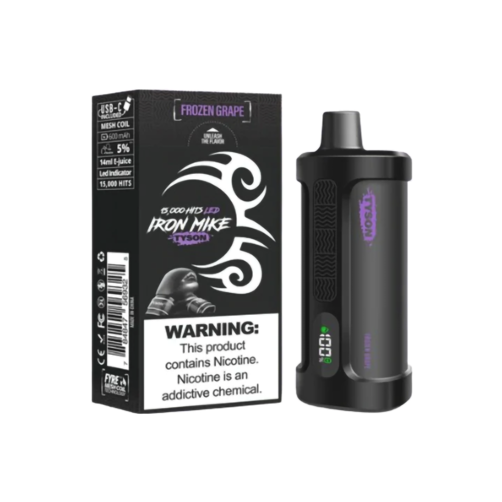 TYSON IRON MIKE 5%NIC 15000PUFFS  DISPOSABLE - FROZEN GRAPE