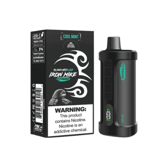 TYSON IRON MIKE 5%NIC 15000PUFFS  DISPOSABLE - COOL MINT