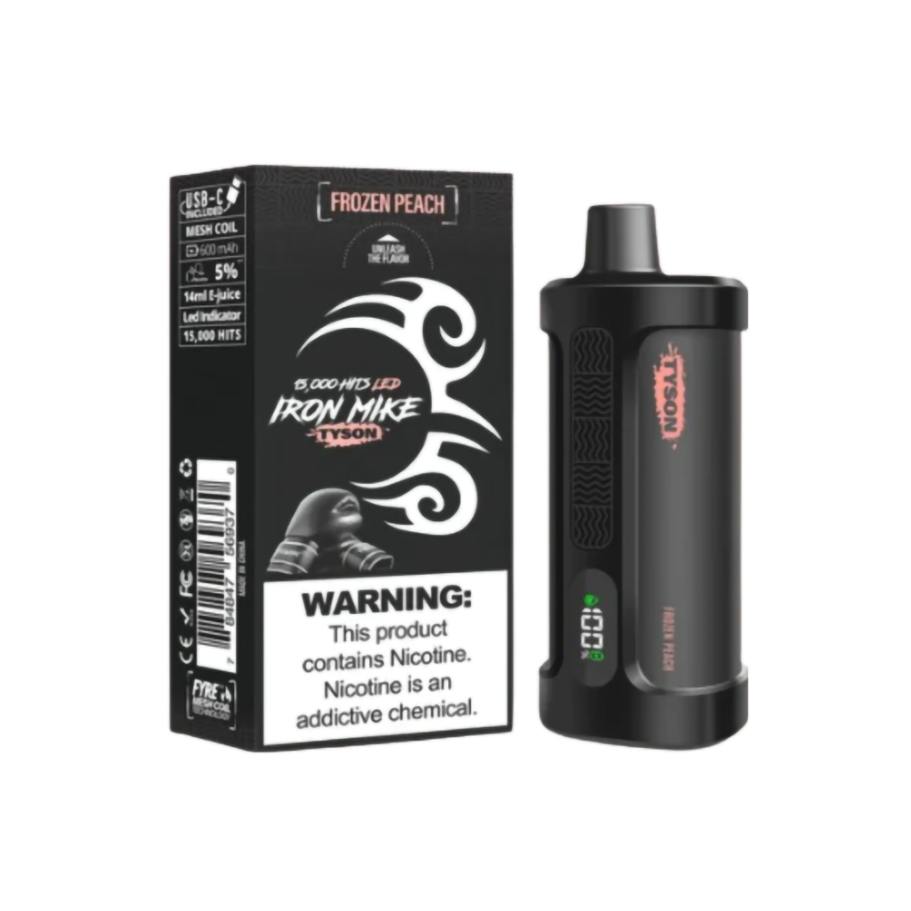 TYSON IRON MIKE 5%NIC 15000PUFFS  DISPOSABLE - FROZEN PEACH