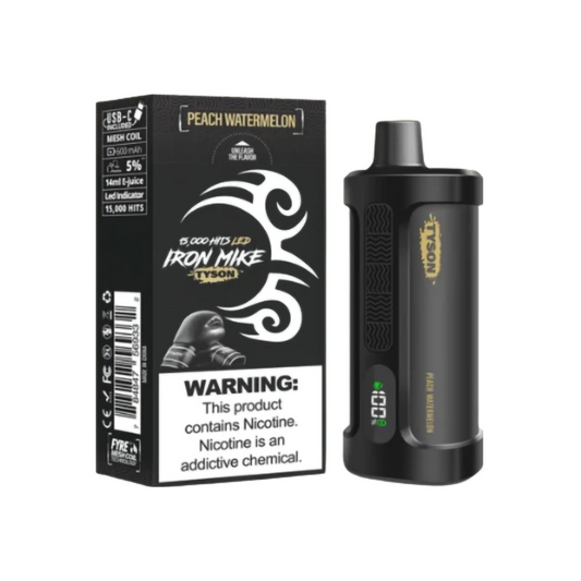 TYSON IRON MIKE 5%NIC 15000PUFFS  DISPOSABLE - PEACH WATERMELON