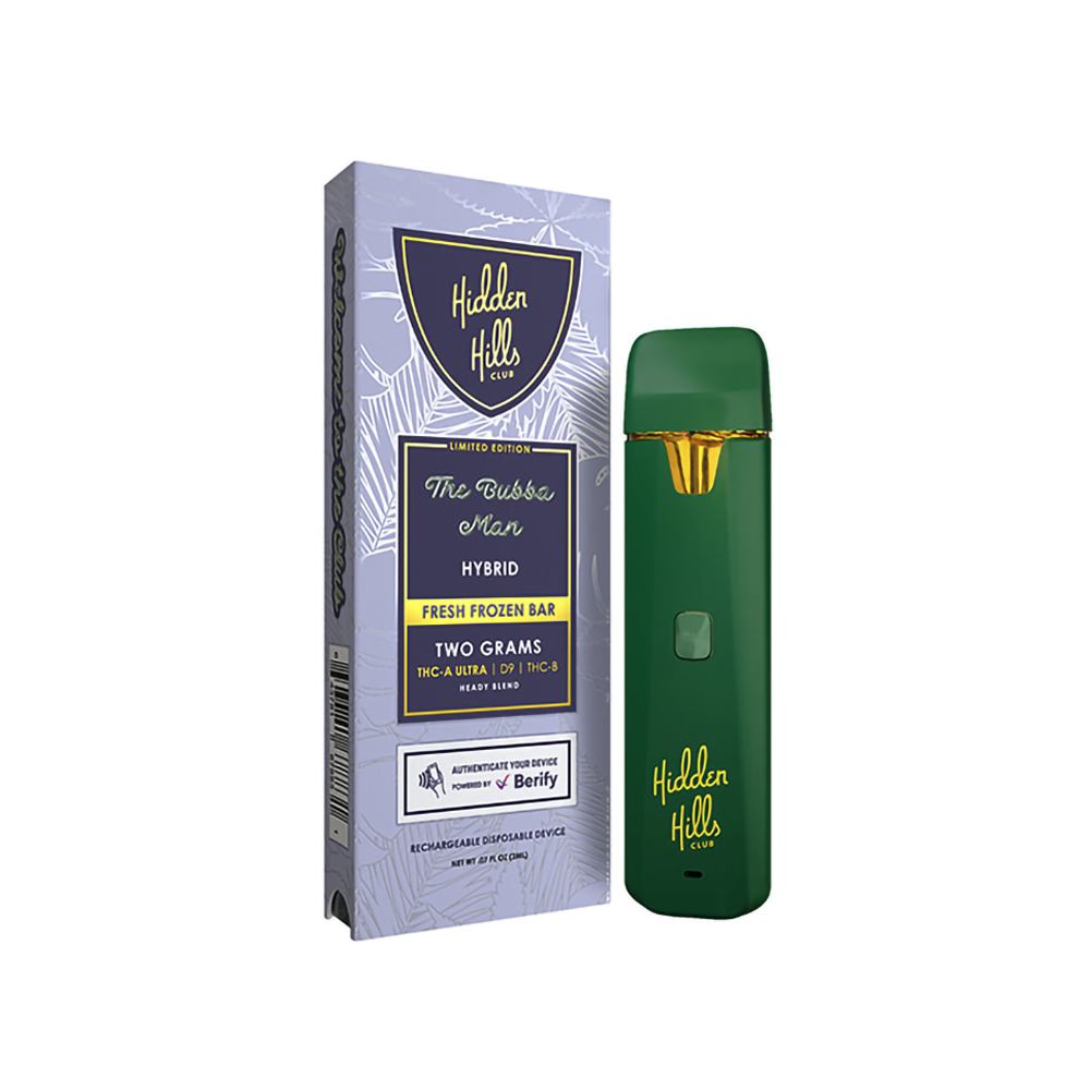 HIDDEN HILLS FRESH FROZEN THCA/D9/B 2G DISPOSABLE - THE BUBBA MAN