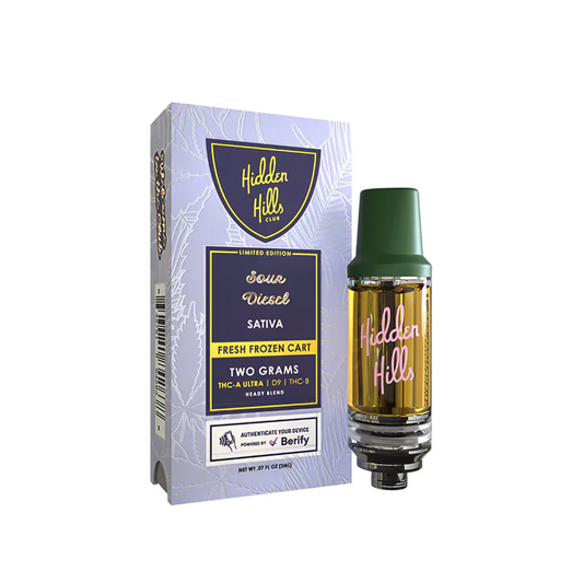 HIDDEN HILLS FRESH FROZEN THCA/D9/B 2G CARTRIDGE - SOUR DIESEL