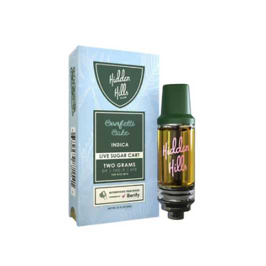 HIDDEN HILLS LIVE SUGAR D9/THCP/HTE 2G CARTRIDGE - CONFETTI CAKE