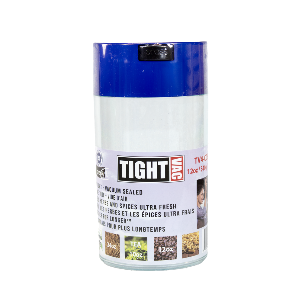 TIGHT VAC TV4 12OZ CONTAINER - DARK BLUE CAP/CLEAR