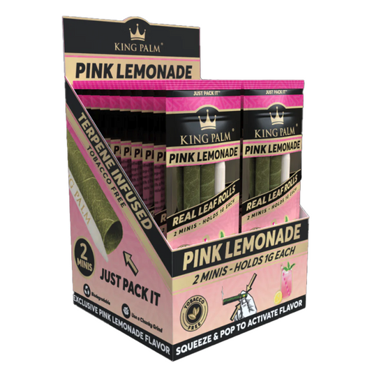 KING PALM 1G 2PK MINI ROLLS -PINK LEMONADE