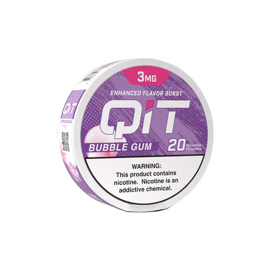QIT  NICOTINE 3MG POUCHES - BUBBLE GUM