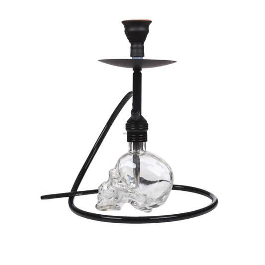 MOB HOOKAH 19" SKULL - BLACK CLEAR