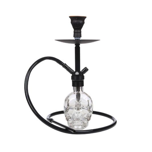 MOB HOOKAH 19" SKULL - BLACK CLEAR
