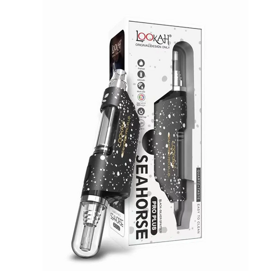 LOOKAH SEAHORSE PRO PLUS SPATTER 650 mAh DAB PEN VAPORIZER - BLACK  SILVER
