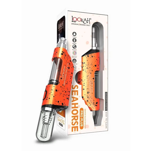LOOKAH SEAHORSE PRO PLUS SPATTER 650 mAh DAB PEN VAPORIZER -  ORANGE BLACK