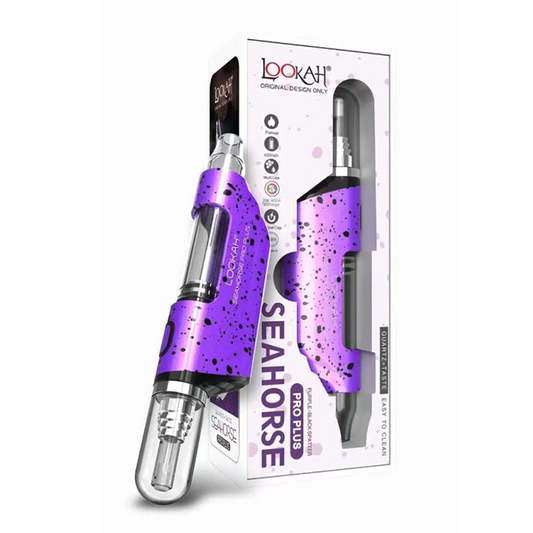 LOOKAH SEAHORSE PRO PLUS SPATTER 650 mAh DAB PEN VAPORIZER -  PURPLE BLACK