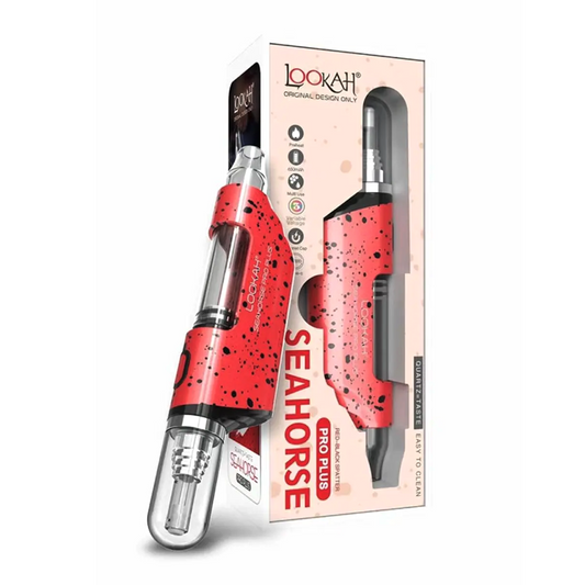 LOOKAH SEAHORSE PRO PLUS SPATTER 650 mAh DAB PEN VAPORIZER -  RED BLACK