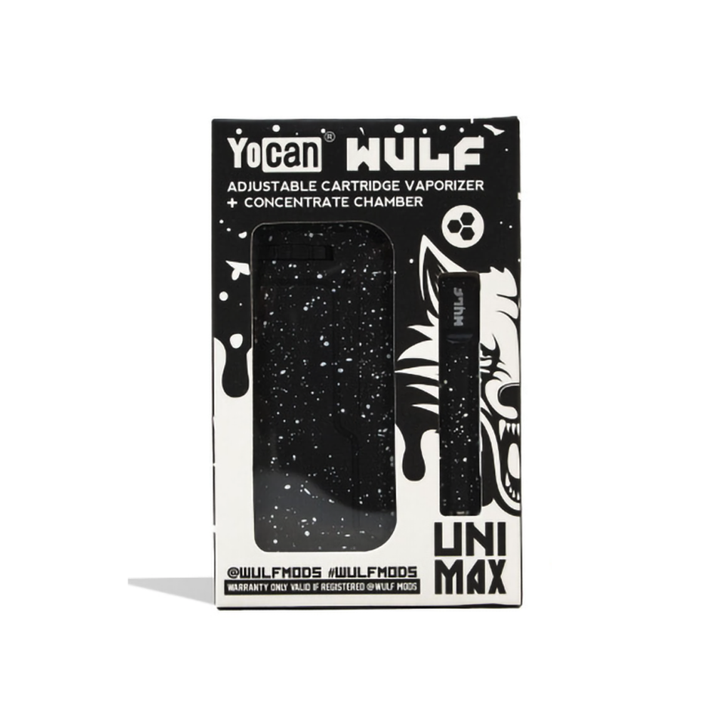 WULF MODS  X YOCAN UNI PRO MAX 650 mAh CARTRIDGE &amp; STARTER KIT - BLACK WHITE SPATTER