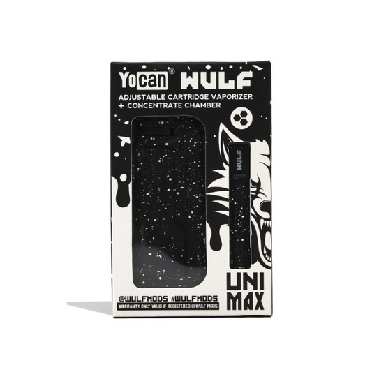 WULF MODS  X YOCAN UNI PRO MAX 650 mAh CARTRIDGE &amp; STARTER KIT - BLACK WHITE SPATTER