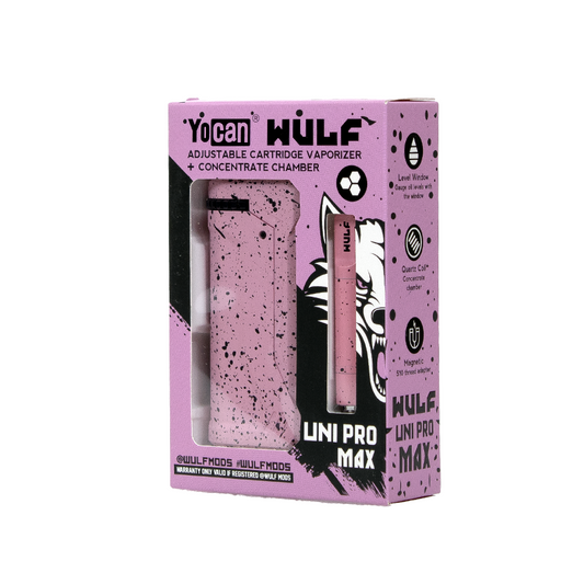 WULF MODS  X YOCAN UNI PRO MAX 650 mAh CARTRIDGE &amp; STARTER KIT - PINK BLACK SPATTER