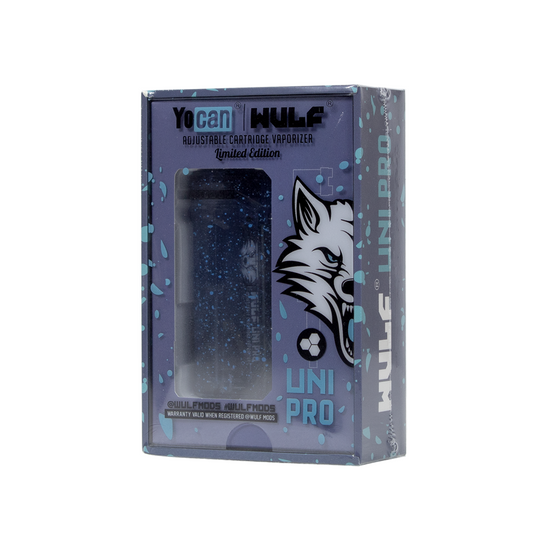 WULF MODS  X YOCAN UNI PRO MAX 650 mAh CARTRIDGE &amp; STARTER KIT - PURPLE BLACK SPATTER