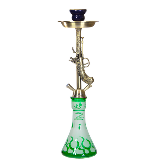 ZEBRA WILDWEST 2 HOSES 29" HOOKAH - GREEN