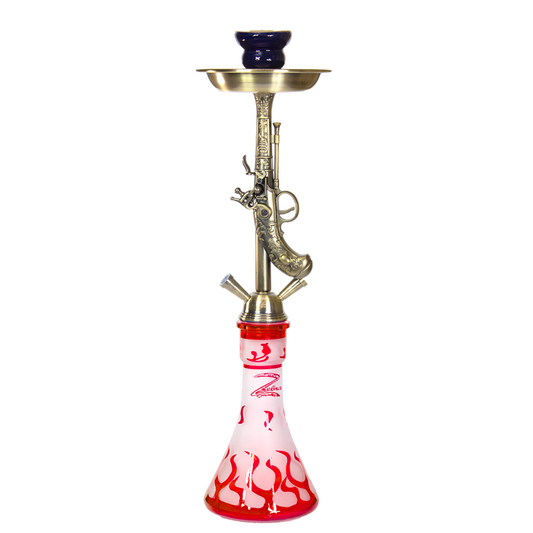 ZEBRA WILDWEST 2 HOSES 29" HOOKAH - RED