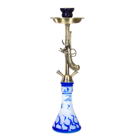ZEBRA WILDWEST 2 HOSES 29" HOOKAH - BLUE
