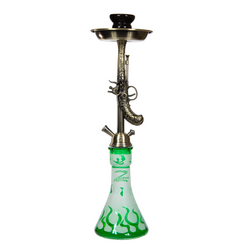 ZEBRA WILDWEST 1 HOSE 29" HOOKAH - GREEN
