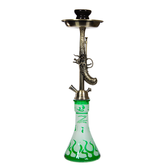 ZEBRA WILDWEST 1 HOSE 29" HOOKAH - GREEN