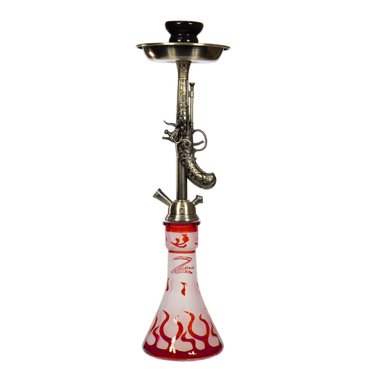 ZEBRA WILDWEST 1 HOSE 29" HOOKAH - RED