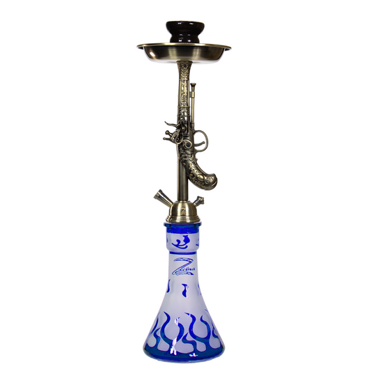 ZEBRA WILDWEST 1 HOSE 29" HOOKAH - BLUE